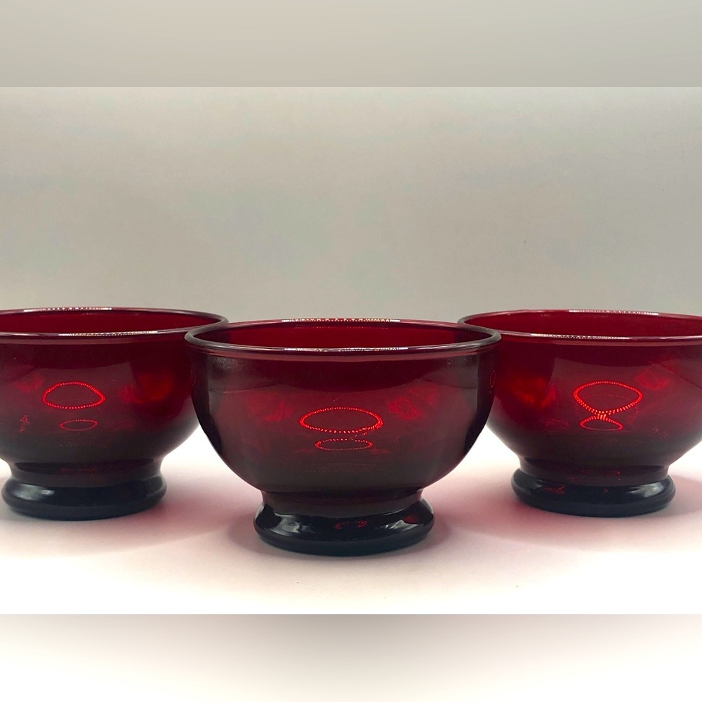 Anchor Hocking Royal Ruby Glass Bowls, Liquor, Bar Glasses, Holiday, Sherbet